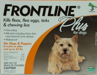 Frontline plus  for dogs up to 22 pounds 3 month